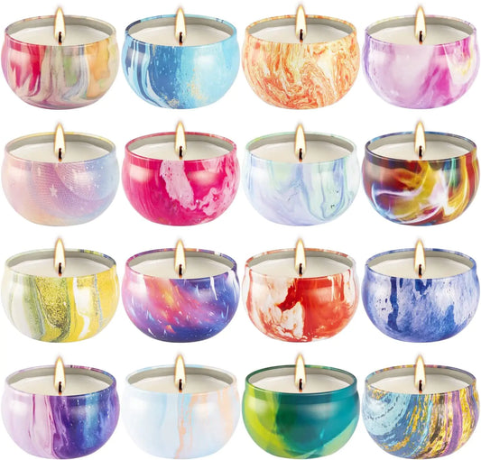 AlluraOneâ„¢ Aromatherapy Soy Wax Scented Candle Set - 16 Scents