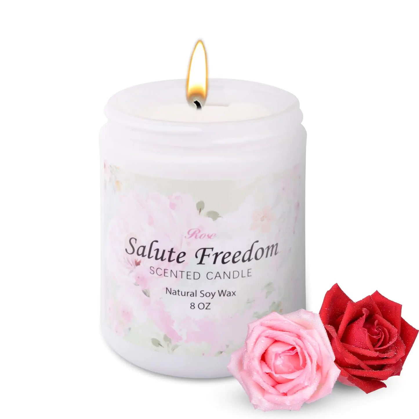 AlluraOne™ Aromatic Rose Soy Candle Set – 8oz, 46H Long Burn