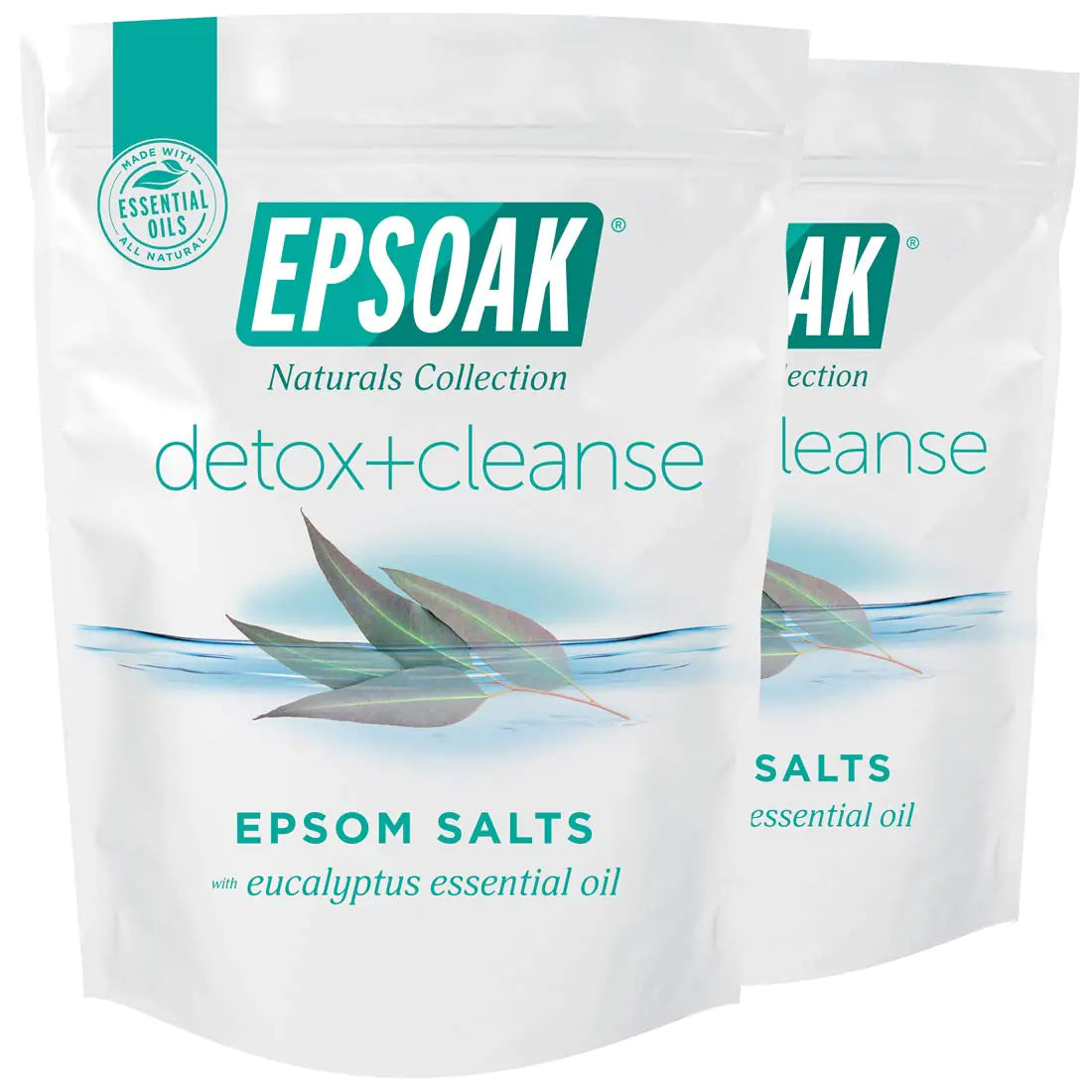 AlluraOne™ Epsom Salt Detox & Cleanse - 4 lbs Twin Pack Bath Salts with Essential Oils