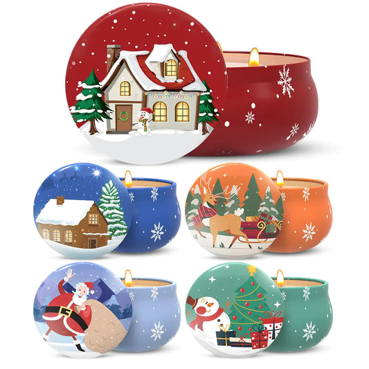 AlluraOneâ„¢ Aromatherapy Soy Wax Candle Set with Portable Tins