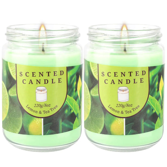 AlluraOne™ 2-Pack Lemon Tea Tree Soy Wax Aromatherapy Candles