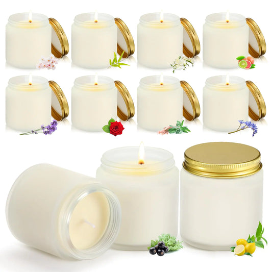 AlluraOneâ„¢ Festive Aroma 50pc Mini Candle Set - Scented Mason Jars for Celebrations