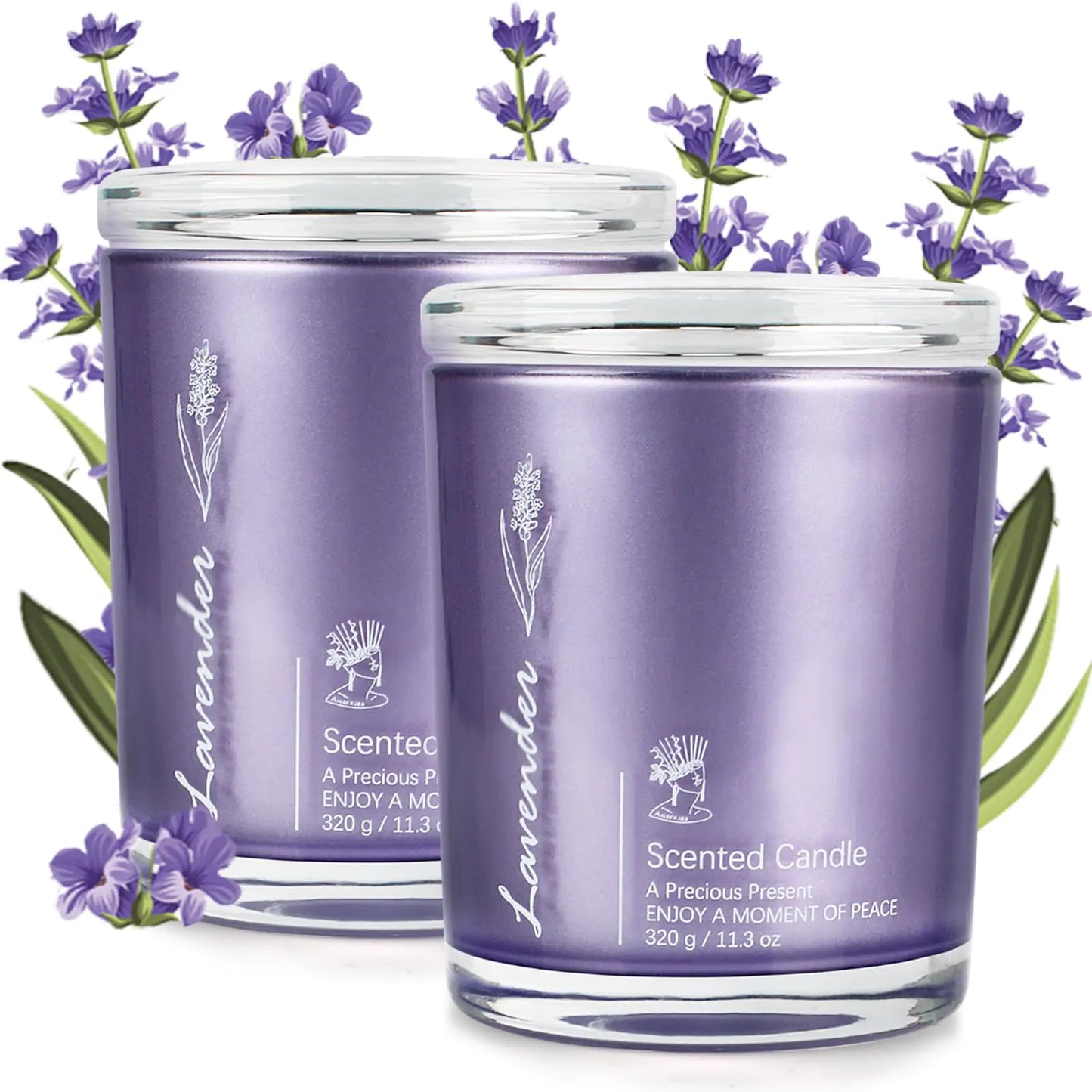 AlluraOne™ Lavender Essence Aromatherapy Candles - 23oz Twin Pack