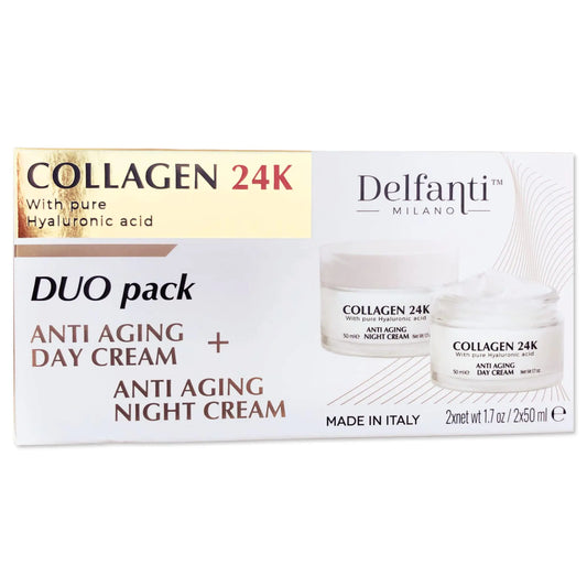 AlluraOne™ Delfanti Gold Collagen Duo • Day & Night Anti-Aging Creams