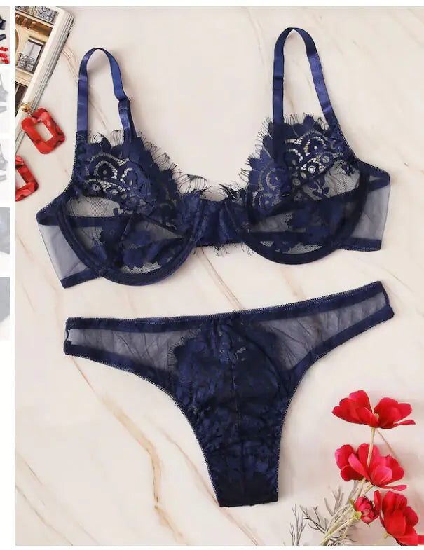 AlluraOne™ Lace Lingerie Set - Comfortable 3-Piece Women's Set