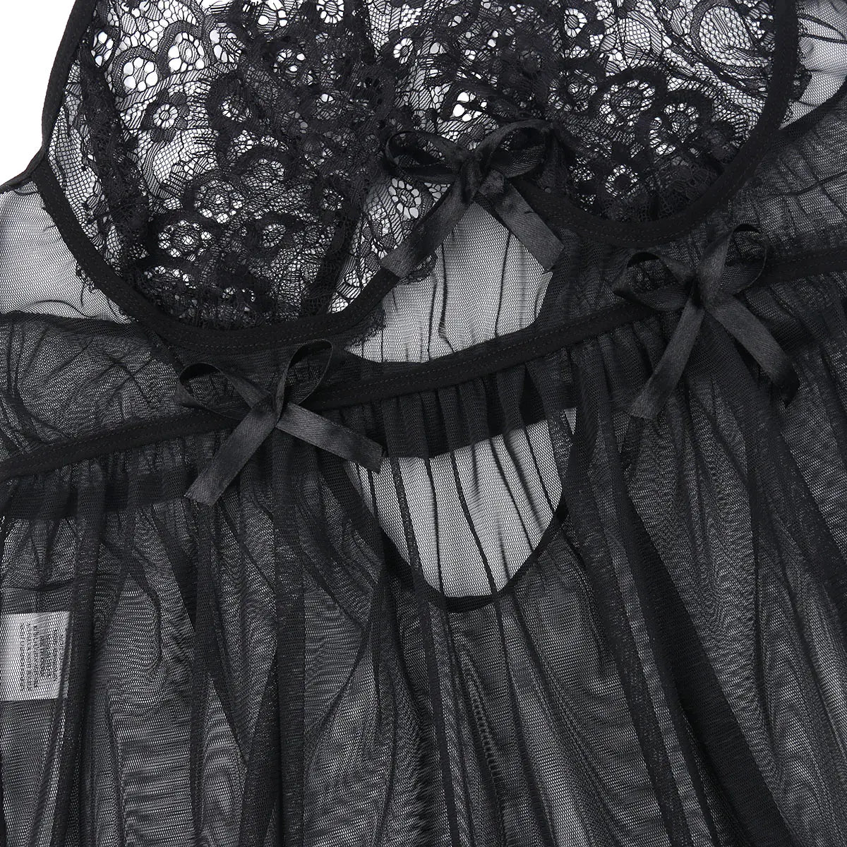 AlluraOne™   Lace Lingerie Nightgown for Women - Sexy Sleepwear