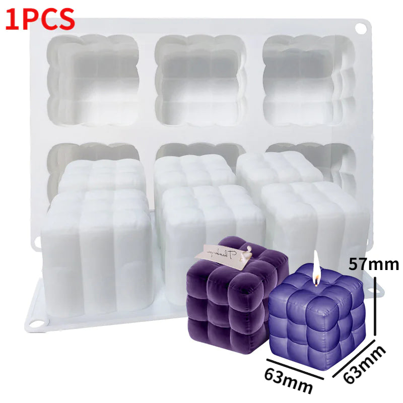 AlluraOne™   Cube Silicone Mold for Cake and Aromatherapy Candles