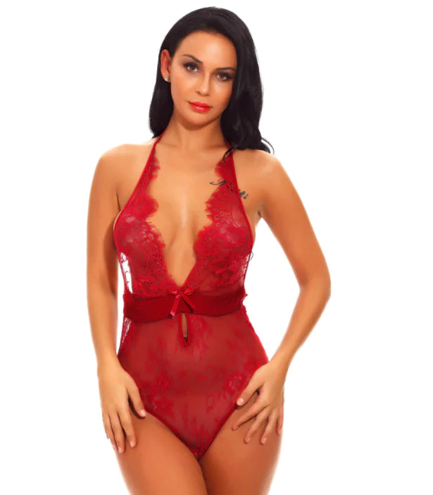 AlluraOne™   Lace Bodysuit Lingerie Sleepwear Set