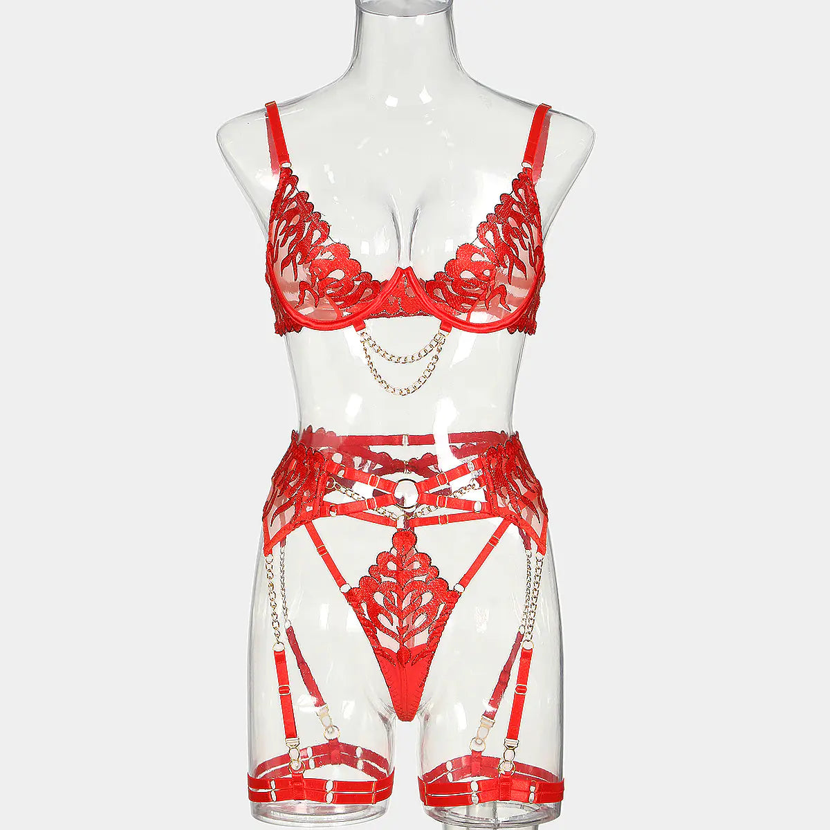 AlluraOne™  2023 Hot Selling Flame Embroidered Lingerie Set