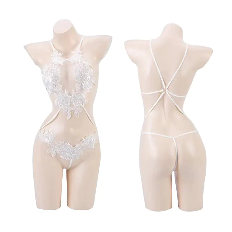 AlluraOne™   Lace Lingerie Bodysuit with Open Crotch Design