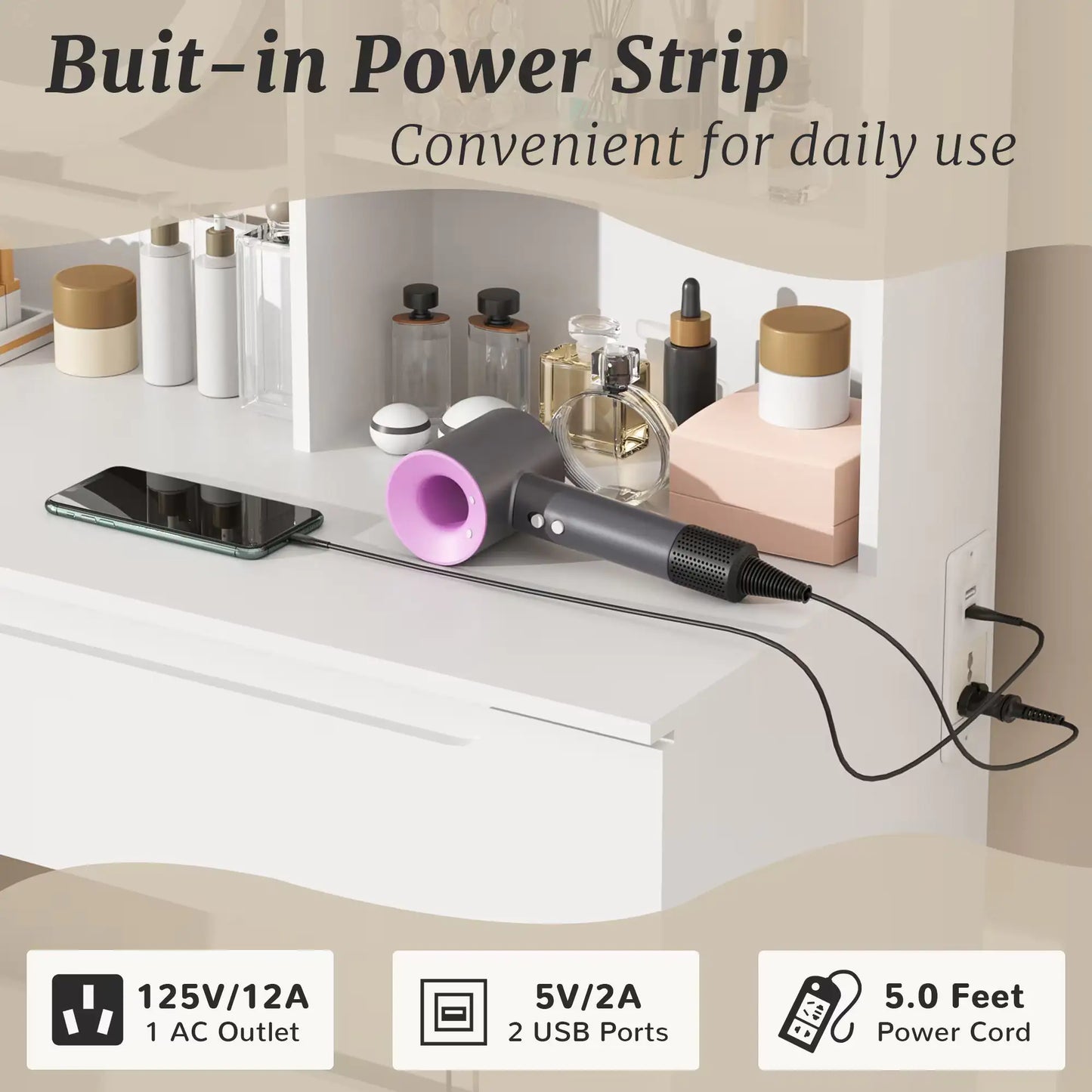 AlluraOne™   VFF Modern Bedroom Vanity Set