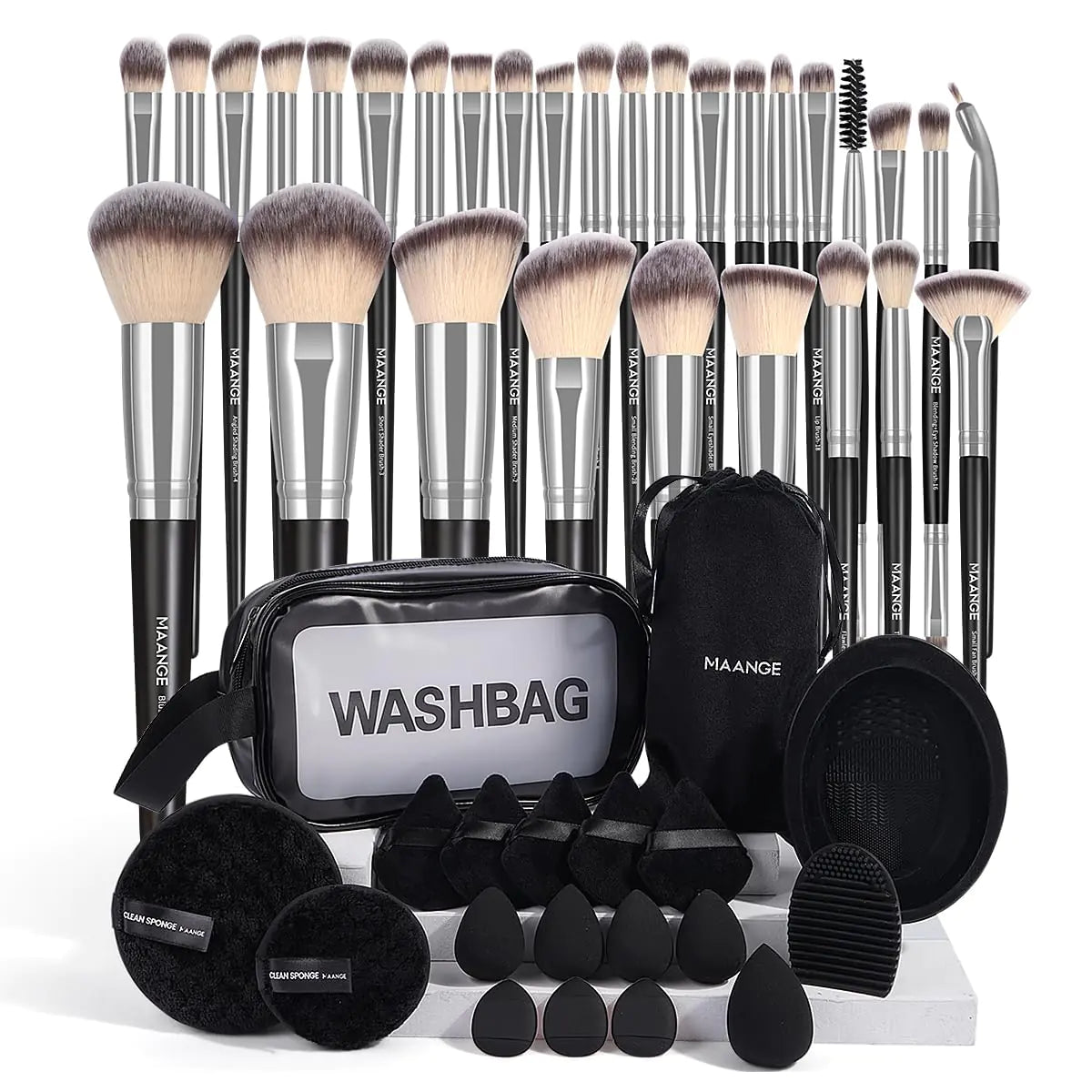 AlluraOne™   MAANGE 49-Piece Deluxe Makeup Brush Kit