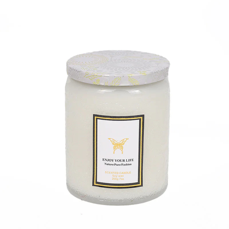 AlluraOne™   Embossed Glass Soy Aromatherapy Candles