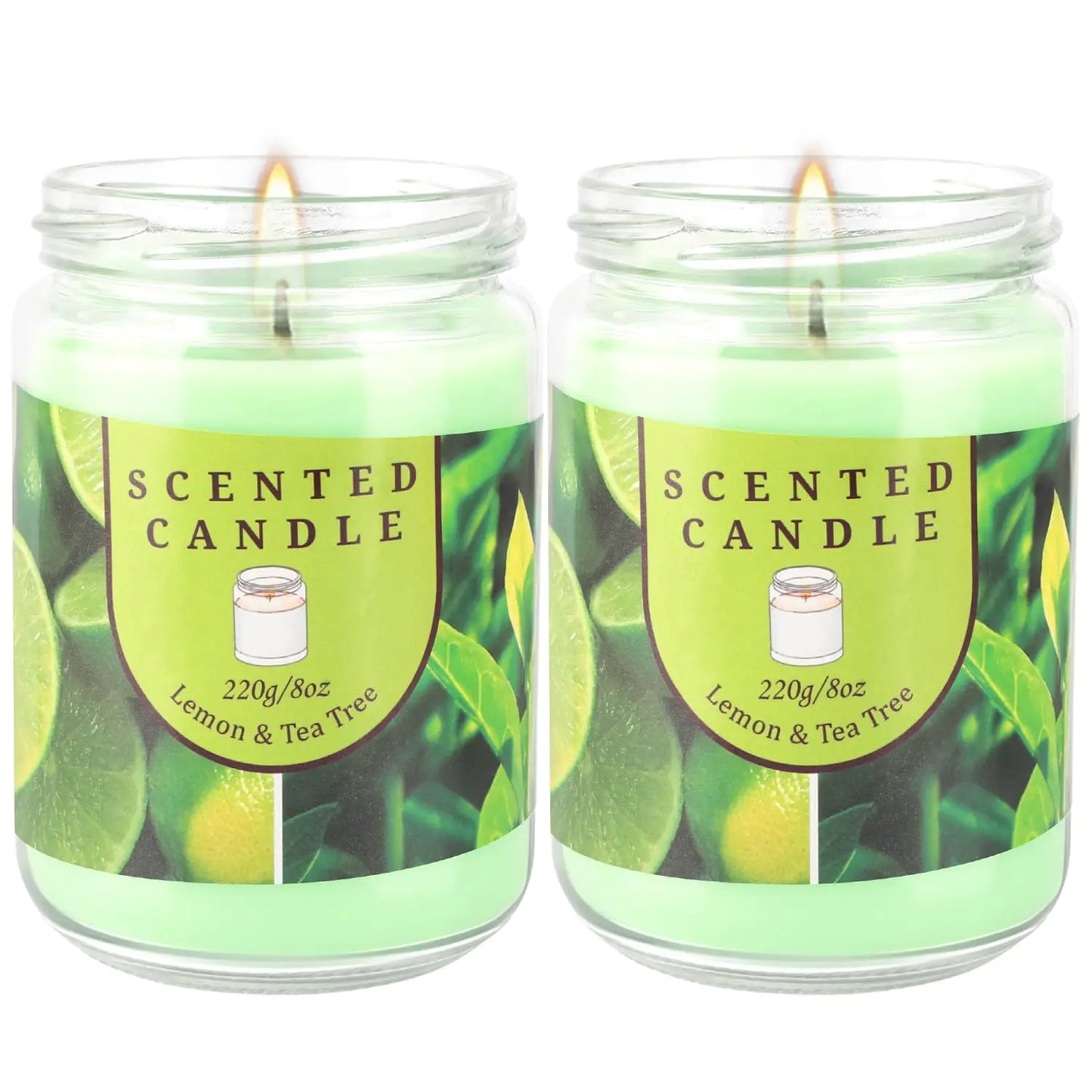 AlluraOne™   2-Pack Lemon Tea Tree Soy Wax Aromatherapy Candles
