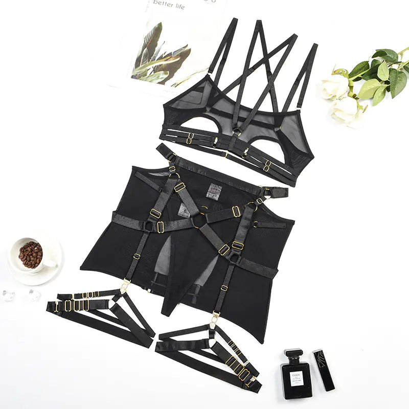 AlluraOne™  Summer Sexy Sheer Lace Lingerie Set