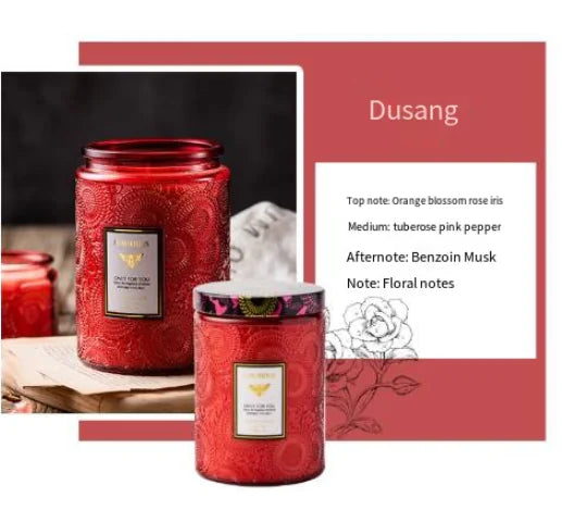 AlluraOne™   Embossed Glass Soy Aromatherapy Candles