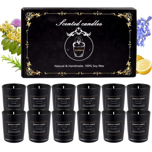 AlluraOne™   EUPNHY Scented Soy Wax Candle Set 12 Pack - Aromatherapy Gifts for Women
