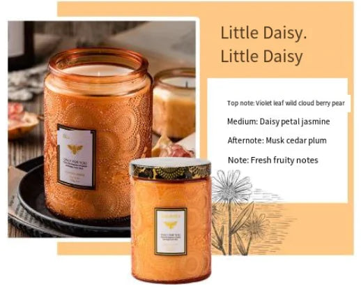 AlluraOne™   Embossed Glass Soy Aromatherapy Candles