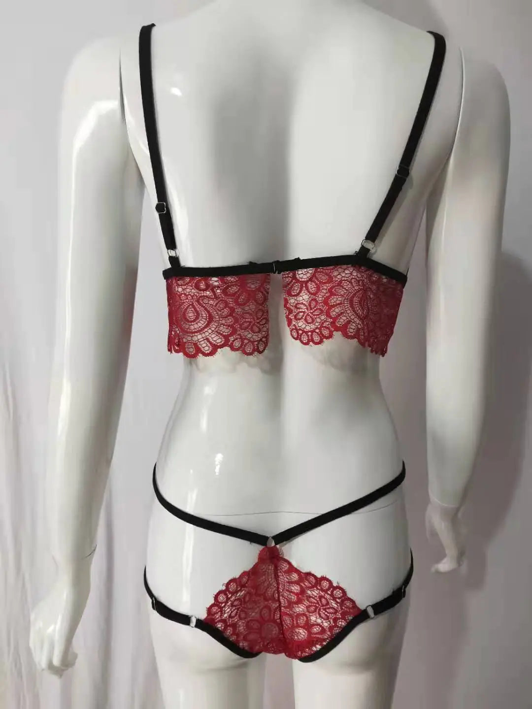 AlluraOne™   Lace Lingerie Set with Bandage and Eyelash Design