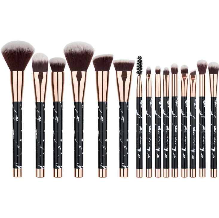 AlluraOne™   Marble Makeup Brushes Set - Cosmetic Tools