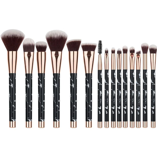 AlluraOne™   Marble Makeup Brushes Set - Cosmetic Tools