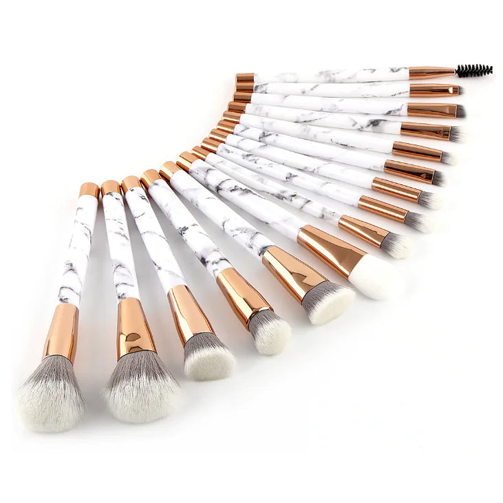 AlluraOne™   Marble Makeup Brushes Set - Cosmetic Tools