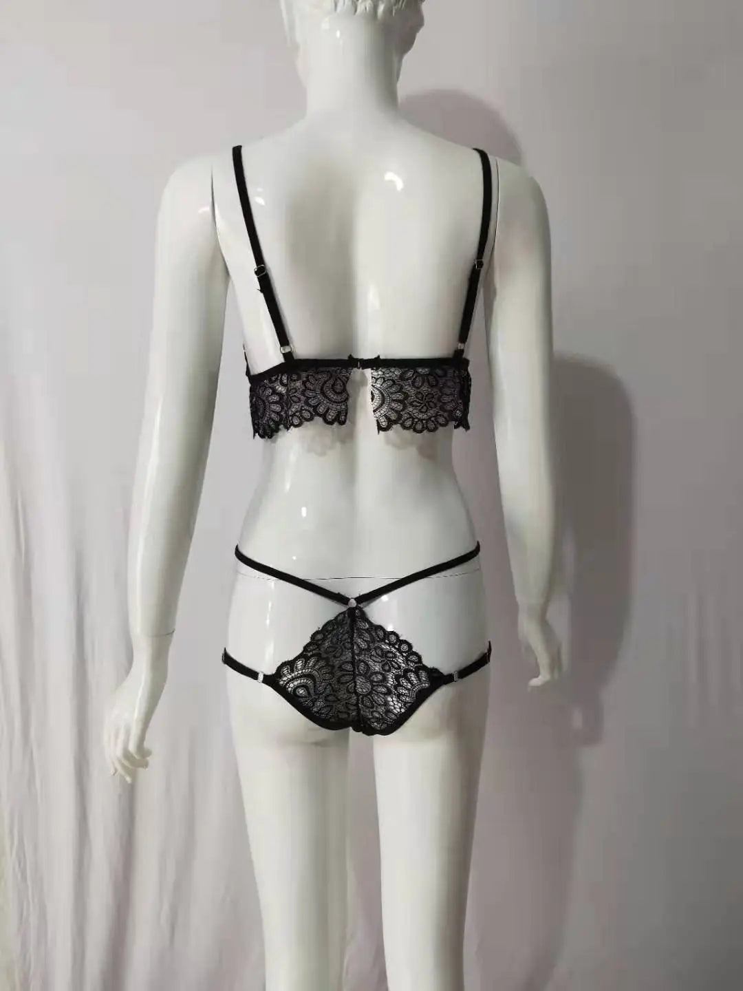 AlluraOne™   Lace Lingerie Set with Bandage and Eyelash Design