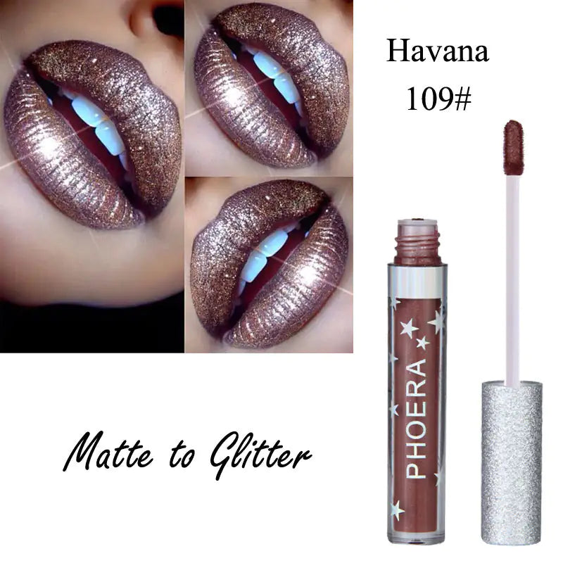 AlluraOne™   Long-Lasting Matte Glitter Lip Gloss