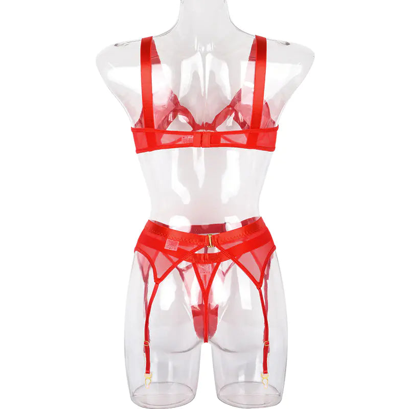 AlluraOne™   2024 Women's Sheer Lace Lingerie Set (3 Pieces)