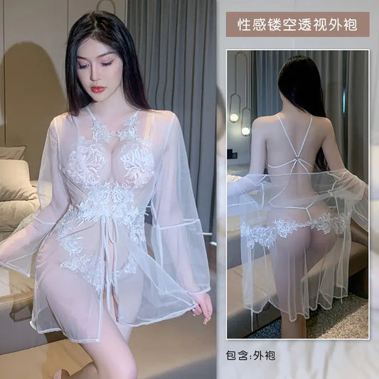 AlluraOne™   Lace Lingerie Bodysuit with Open Crotch Design