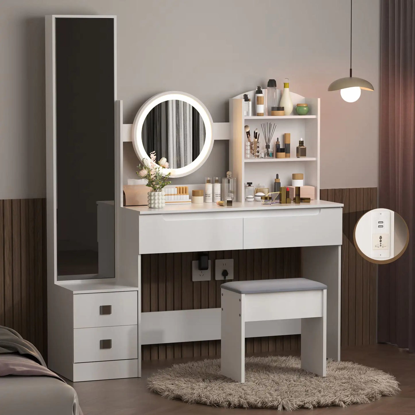 AlluraOne™   VFF Modern Bedroom Vanity Set