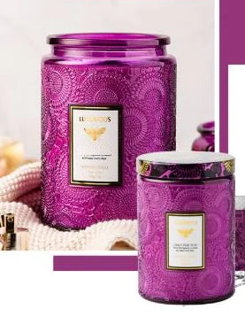 AlluraOne™   Embossed Glass Soy Aromatherapy Candles